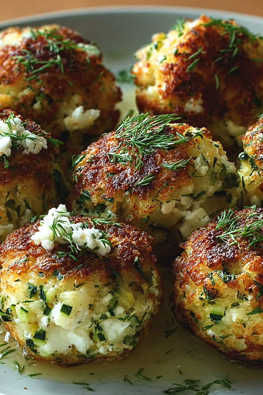 Knusprige Zucchini-Feta-Bällchen aus dem Ofen image 2