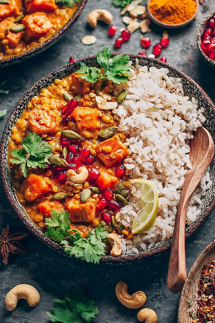 Linsen-Curry mit Kürbis und Kokosmilch image 2