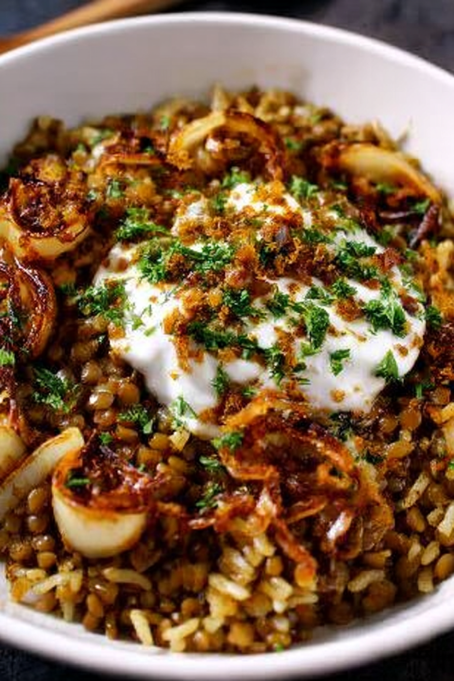 Mujadara (Arabischer Reis mit Linsen und Zwiebeln) image 2