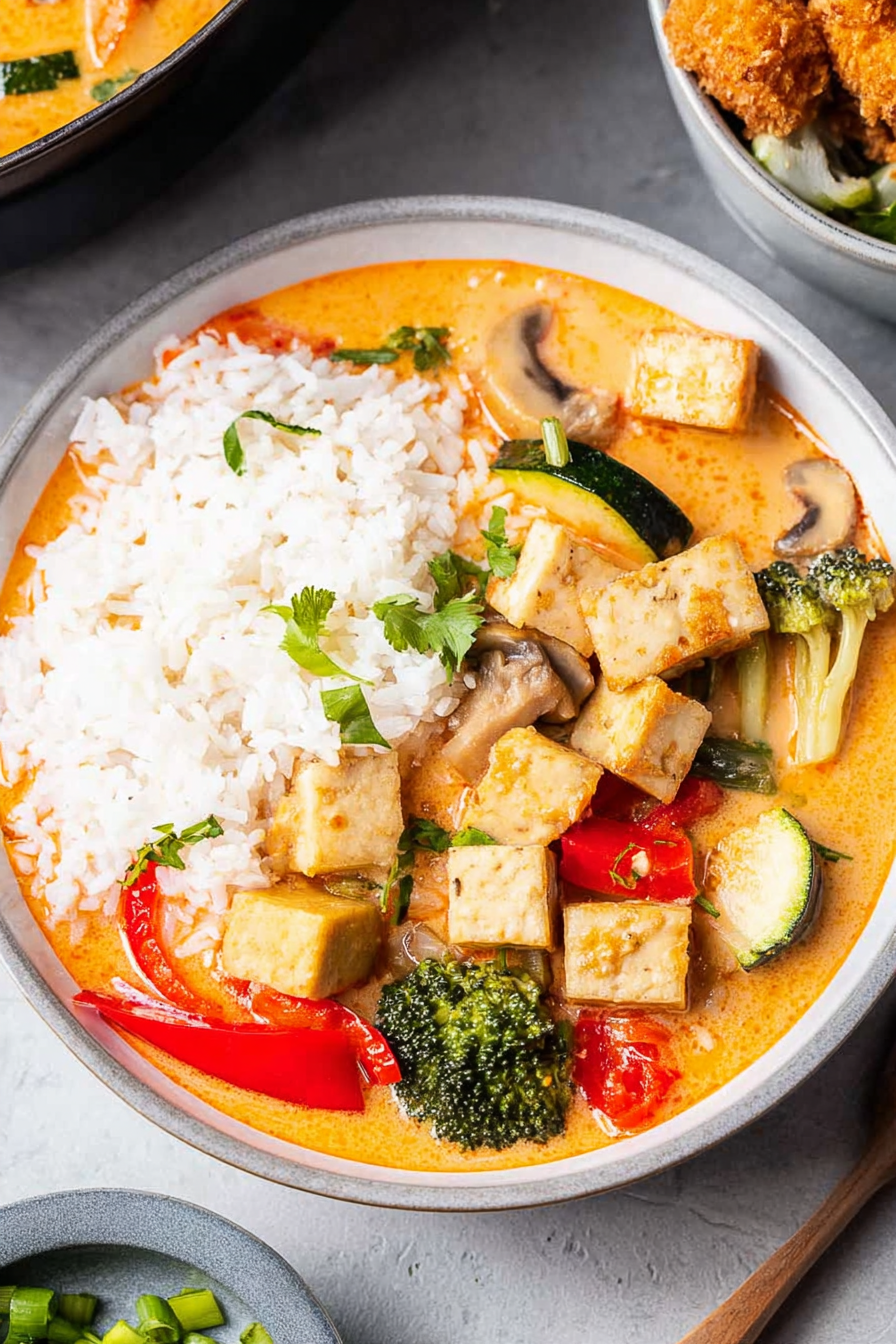 Veganes Rotes Thai-Curry mit gebratenem Tofu image 2