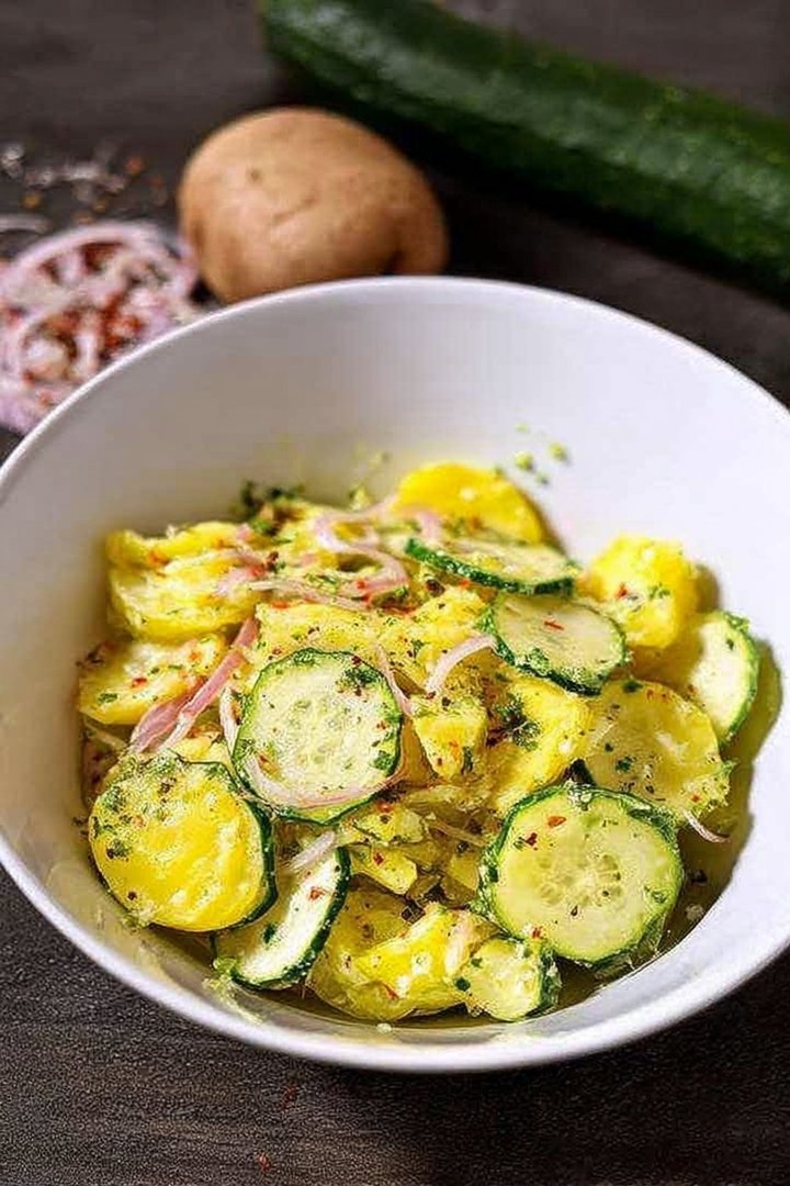 Kartoffel-Gurken-Salat, einfache Beilage, so gelingt er! image 2
