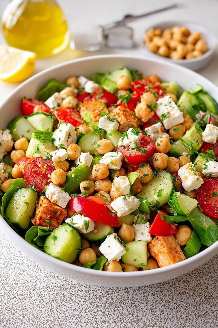 Kichererbsen-Salat mit Feta (nur 15 Minuten!) image 2