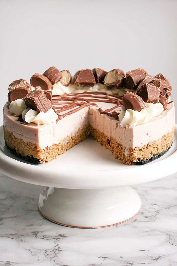 Kinder-Käsekuchen ohne Backen mit Bueno-Stückchen image 2