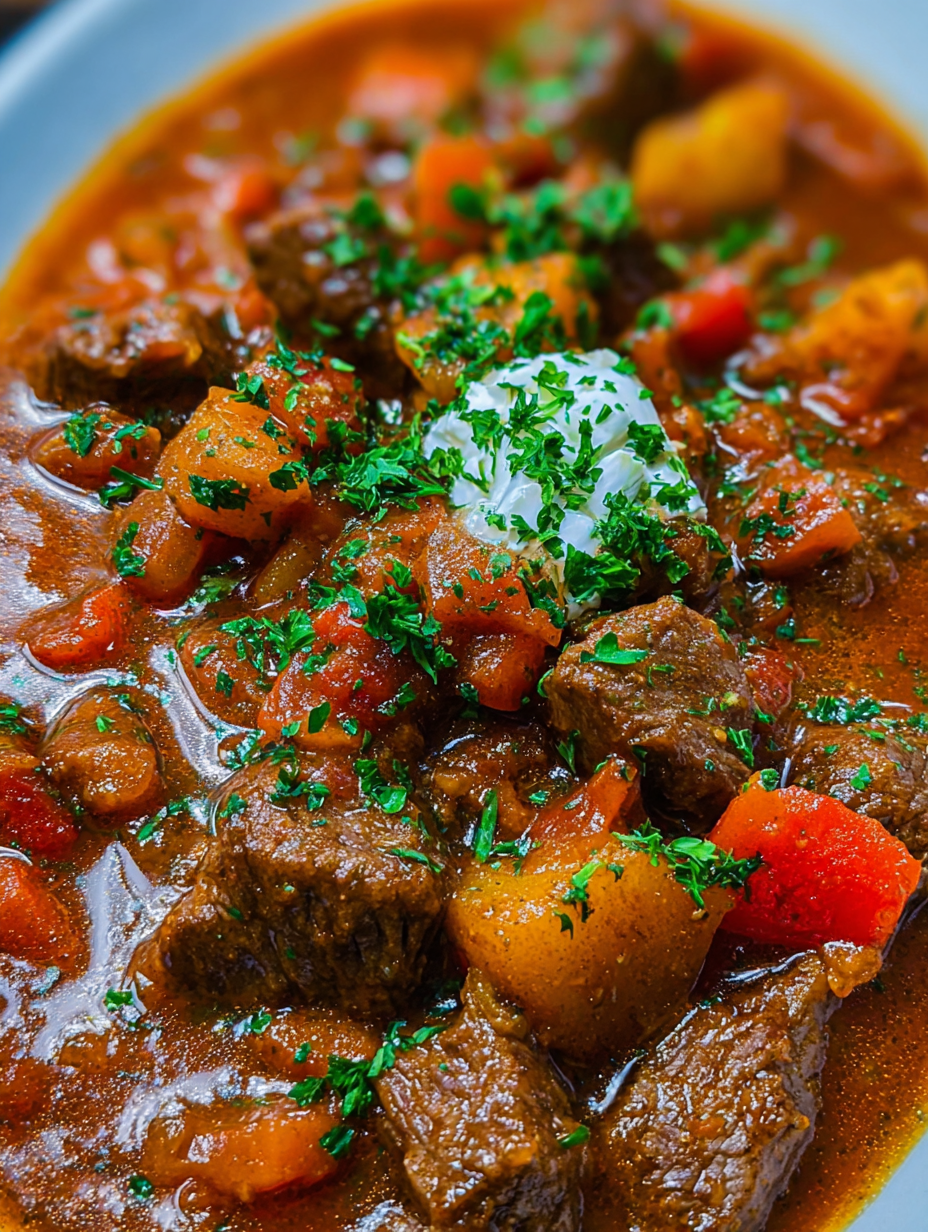 Einfache ungarische Gulaschsuppe mit Rindfleisch image 2
