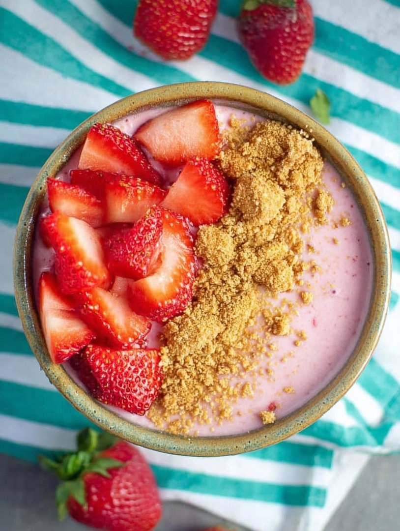 Erdbeer-Käsekuchen-Smoothie-Bowl image 2