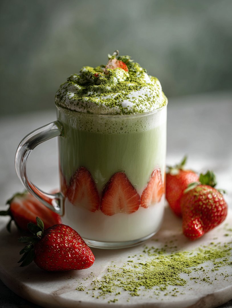 Erdbeer-Matcha-Latte image 2