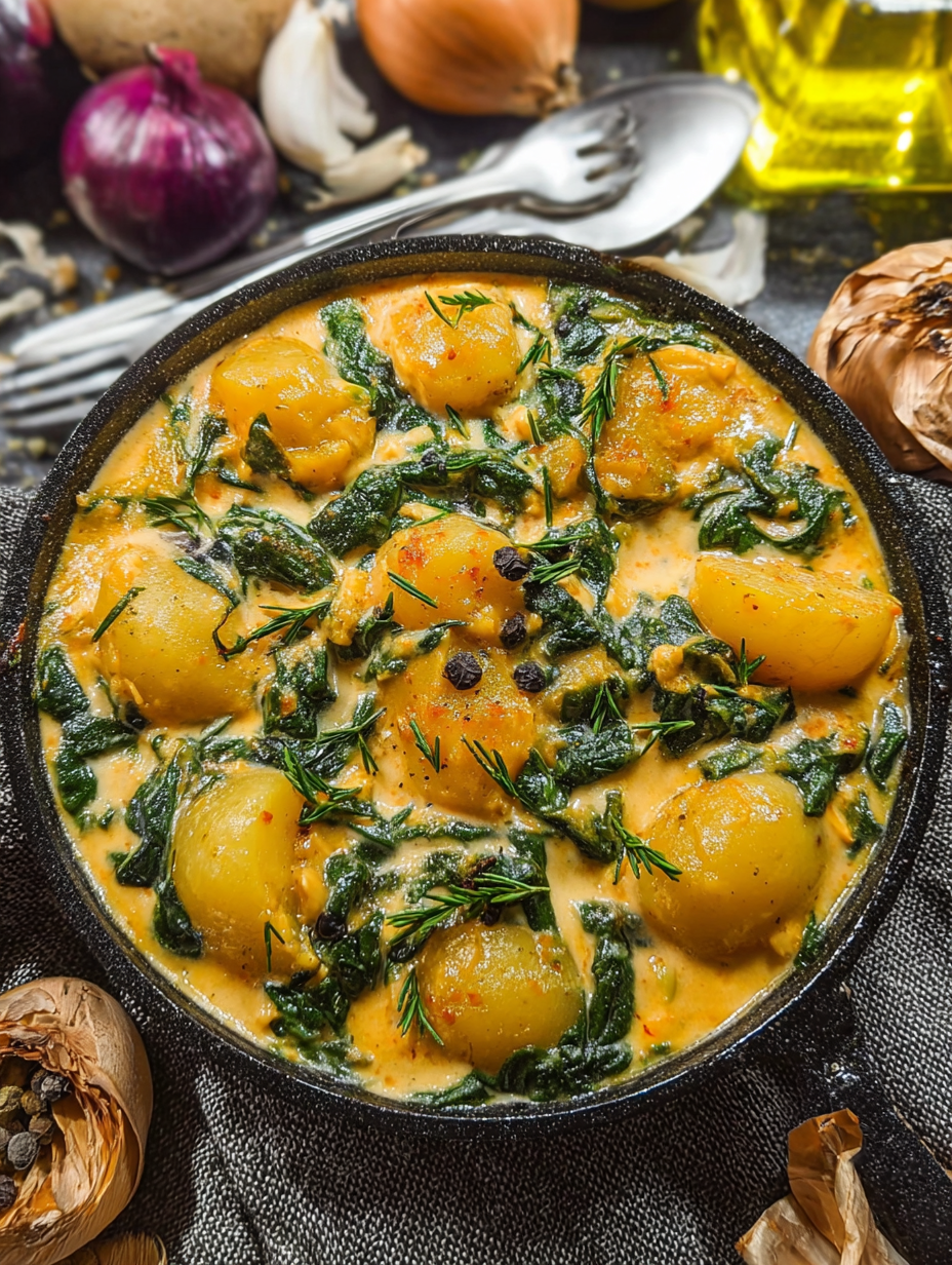 Kartoffelpfanne mit Spinat & Frischkäse image 2