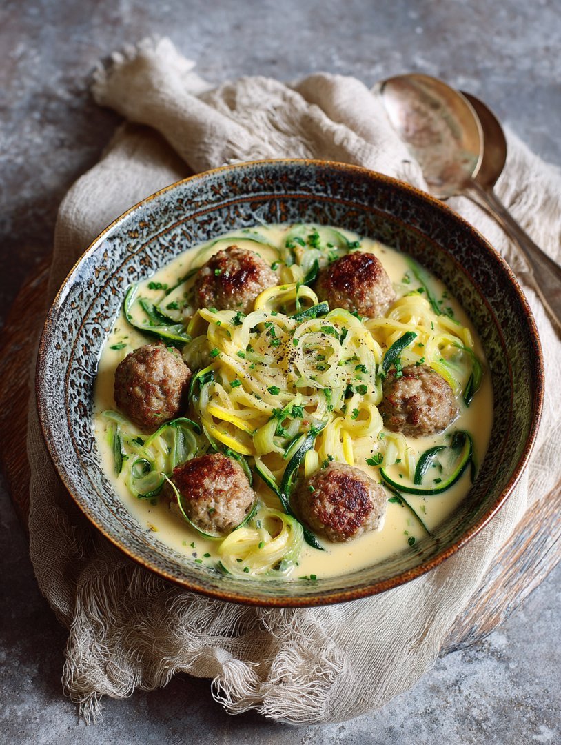 Kohlrabigemüse in heller Soße mit Frikadellen und Spätzle image 2