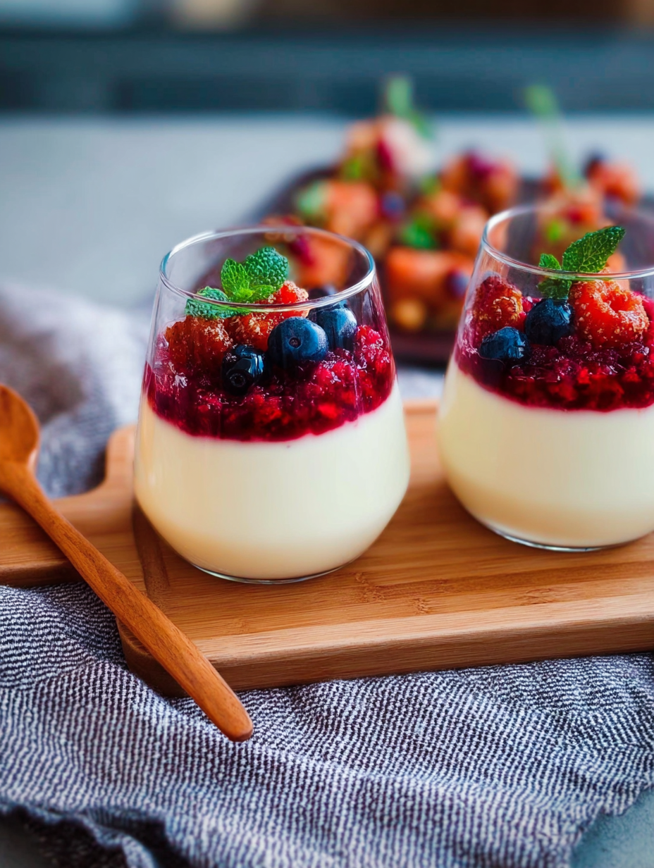 Panna Cotta, schönes Dessert im Glas image 2