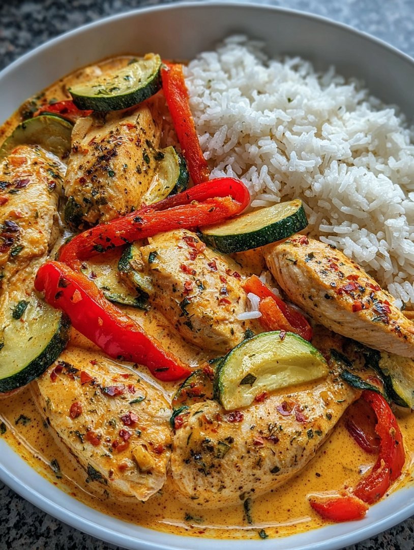 Paprika-Zucchini-Hähnchen Cremiges image 2