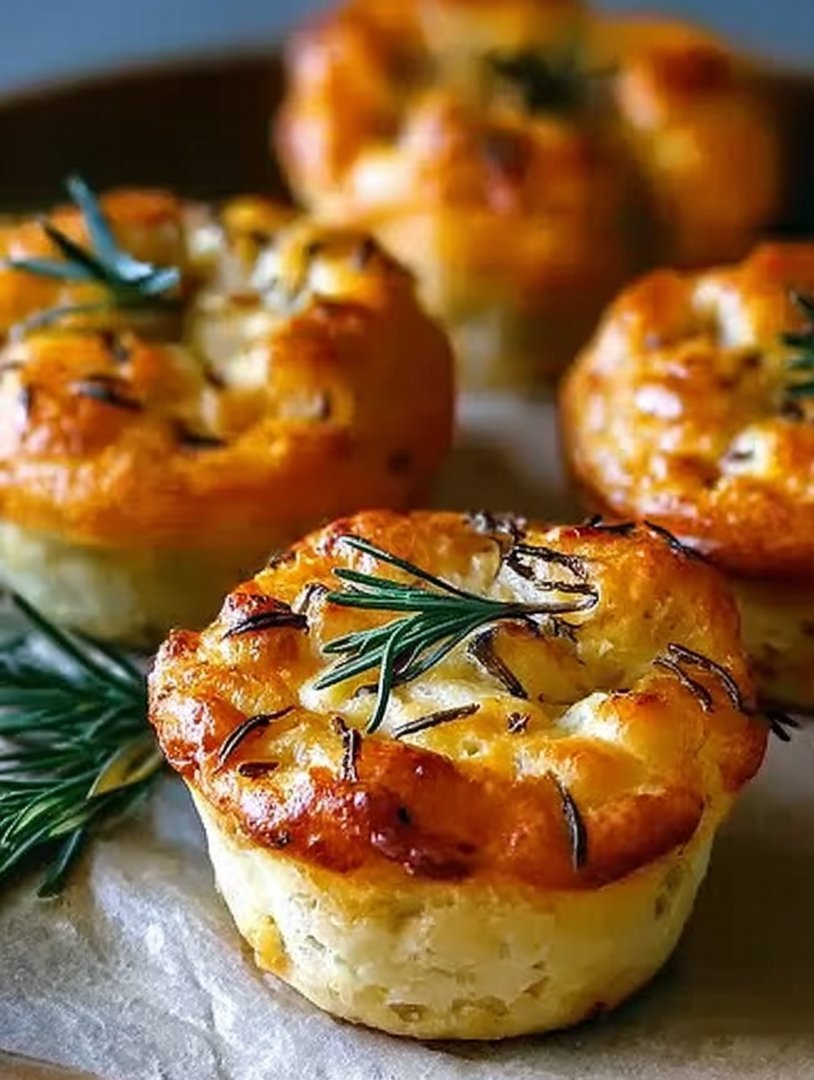 golden crust garlic rosemary focaccia muffins image 2